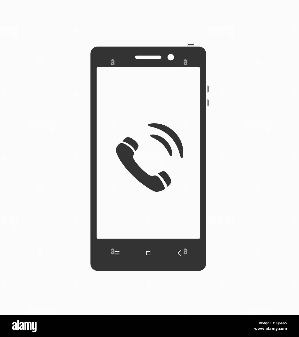 Smartphone mit Anwendung auf das Symbol auf dem Bildschirm. Stock Vektor