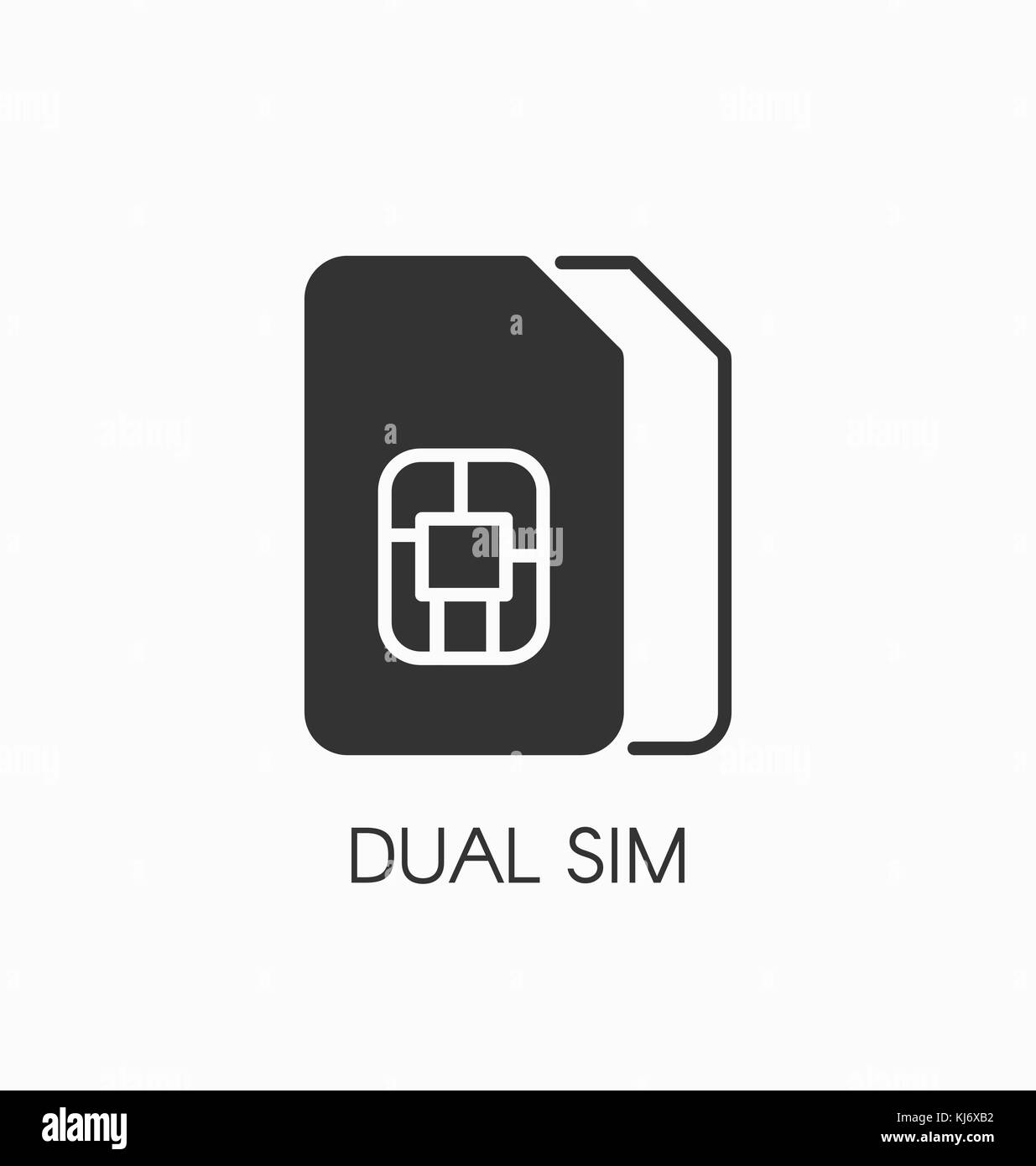 Dual-SIM-Symbol Vektor unterzeichnen. Stock Vektor