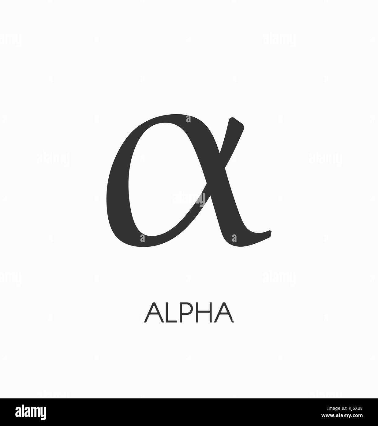 Alpha schreiben Vector unterzeichnen. Stock Vektor
