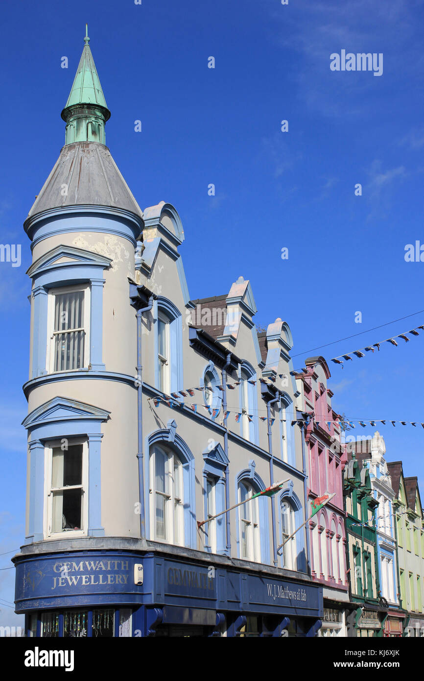 Architektur in der Bridge Street, Caernarvon Stockfoto