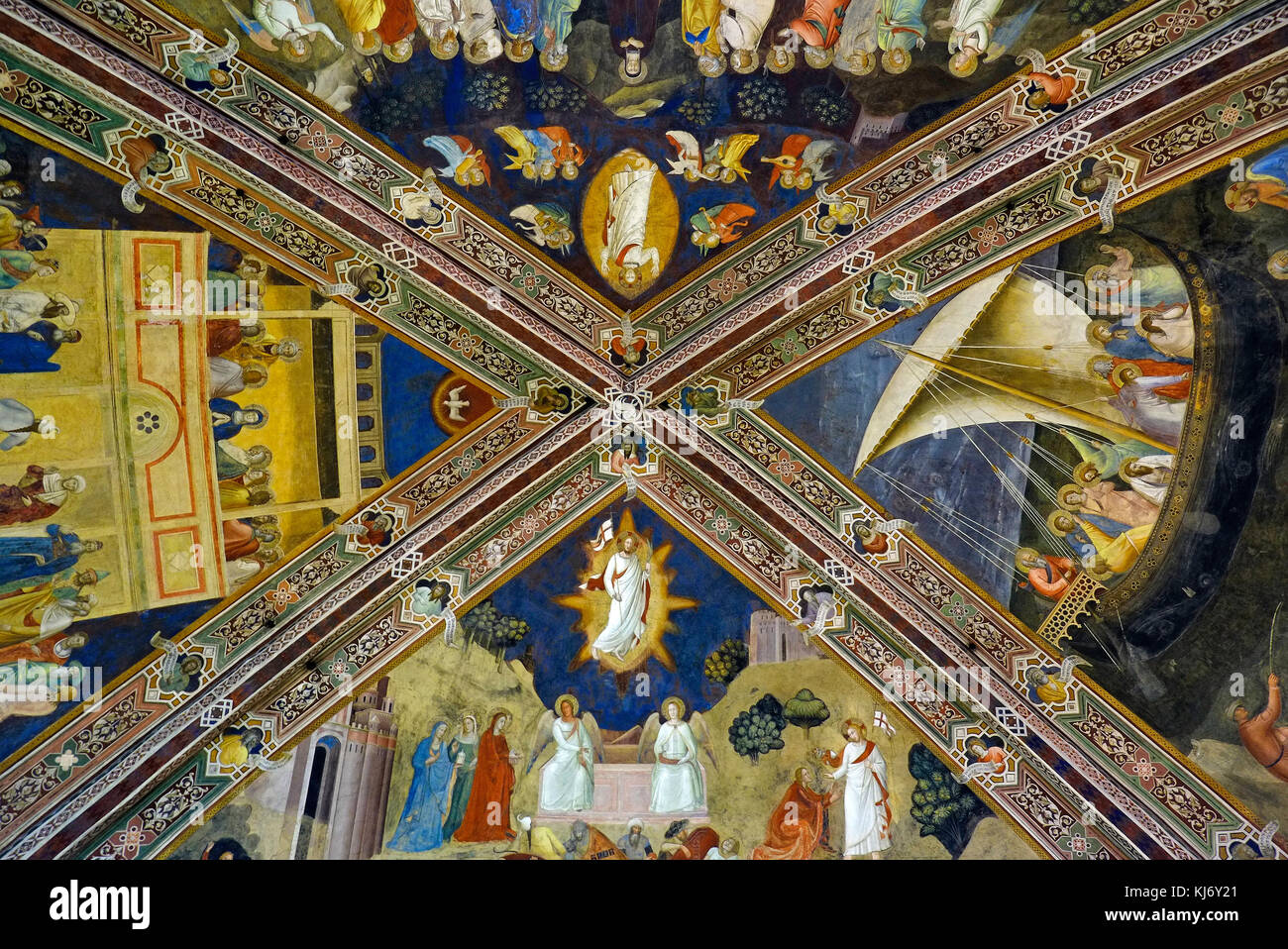 Dekorative renaissance Decke in den Kapitelsaal, der Kirche Santa Maria Novella, Florenz, Italien Stockfoto