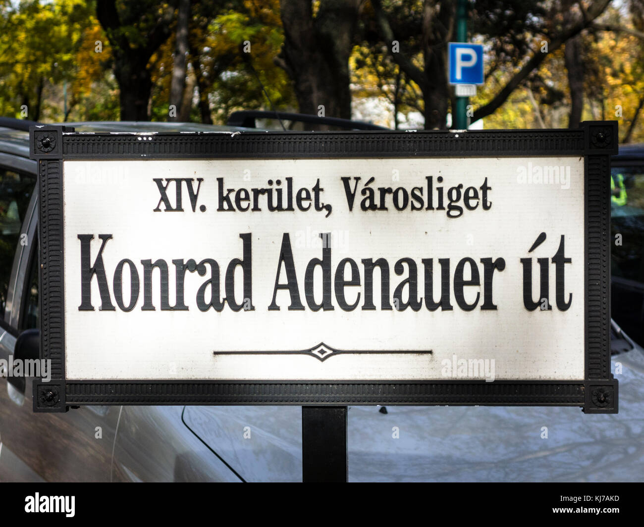 Adenauer Straße in Budapest, Ungarn Stockfoto