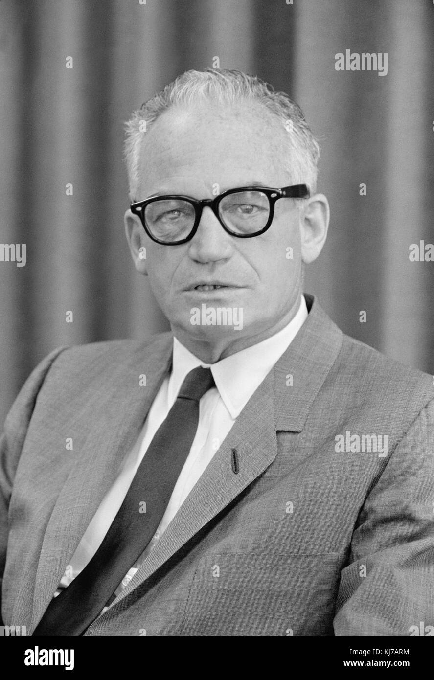 US-Senator Barry Goldwater von Arizona während eines Interviews am 25. September 1962 in Washington, DC. Stockfoto