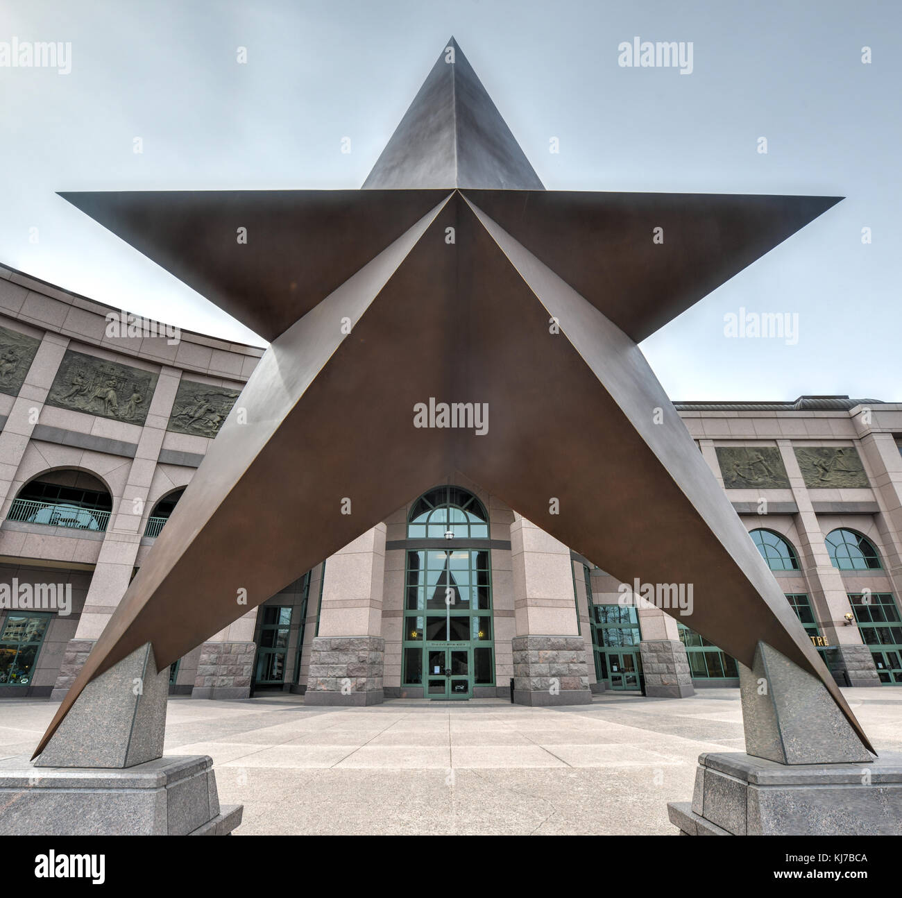 Texas Stern vor dem Bob Bullock Texas State History Museum in der Innenstadt von Austin, Texas. Stockfoto