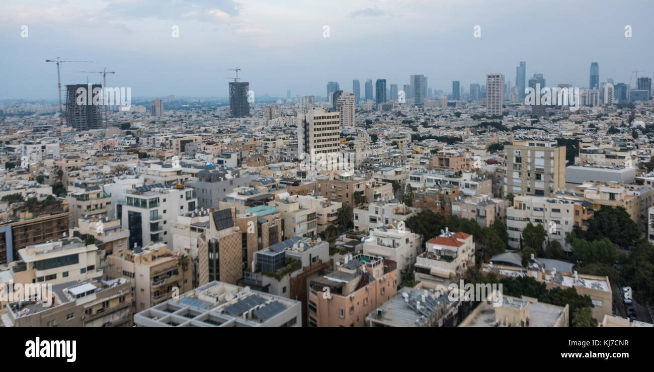 Erhöhten Blick auf die Stadtlandschaft, Tel Aviv - yafo, Tel Aviv, Israel Stockfoto