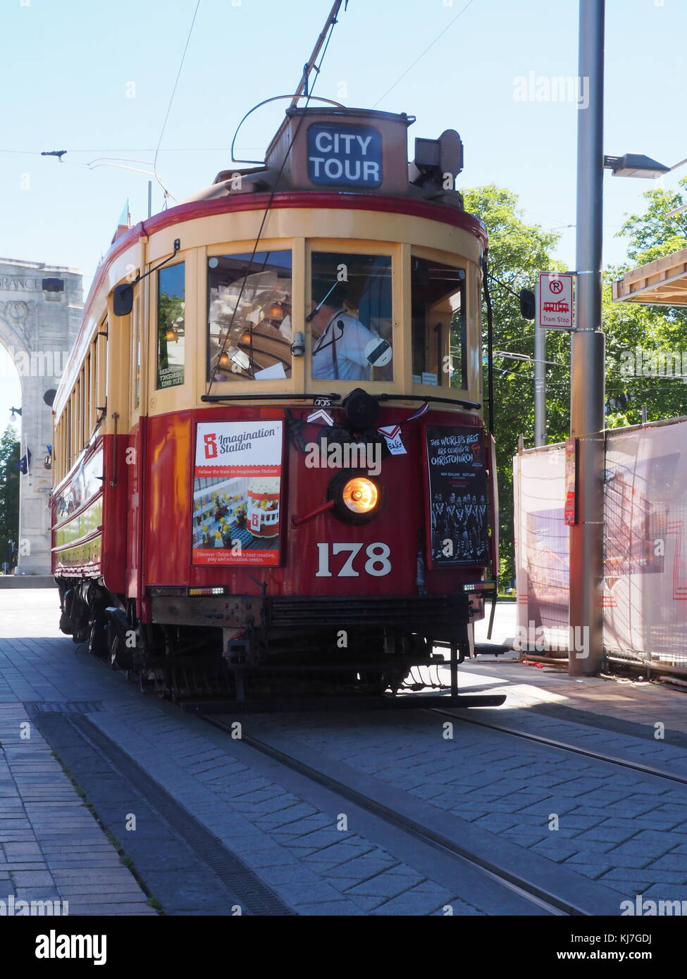 Tram in Christchurch, Neuseeland Stockfoto