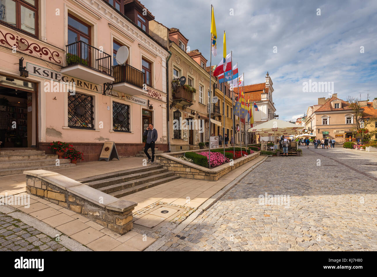 Sandomierz, Polen - 11 August, 2016: malerische Architektur von Sandomierz Altstadt. Polen. Europa. Stockfoto