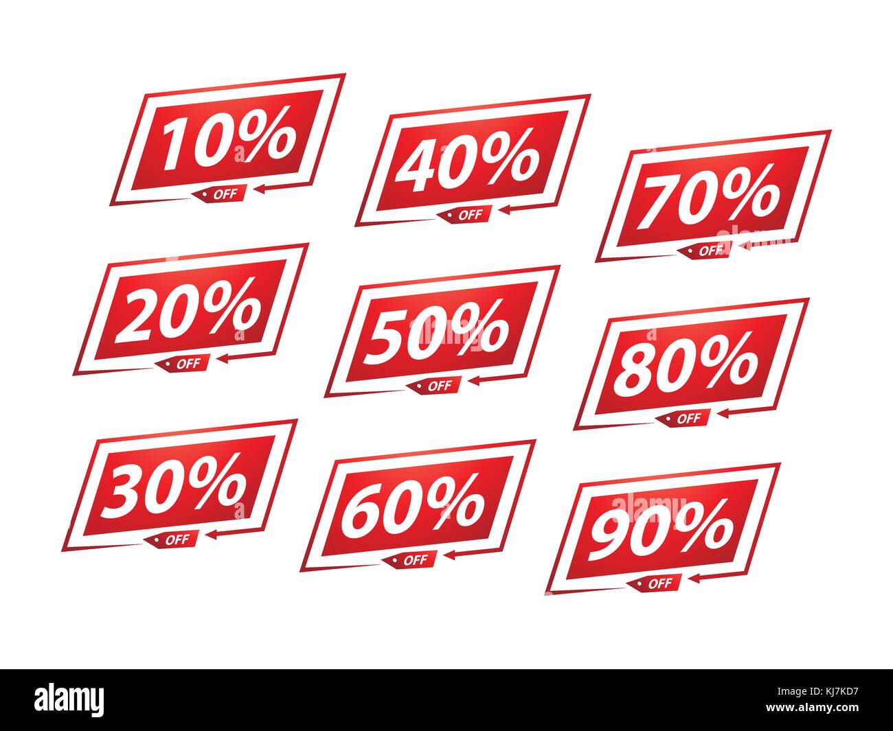 Der Verkauf Aufkleber block Stil, Fett Verkauf Aufkleber, set Verkauf Aufkleber für Web, Verkauf, auf weißem Hintergrund. Stock Vektor