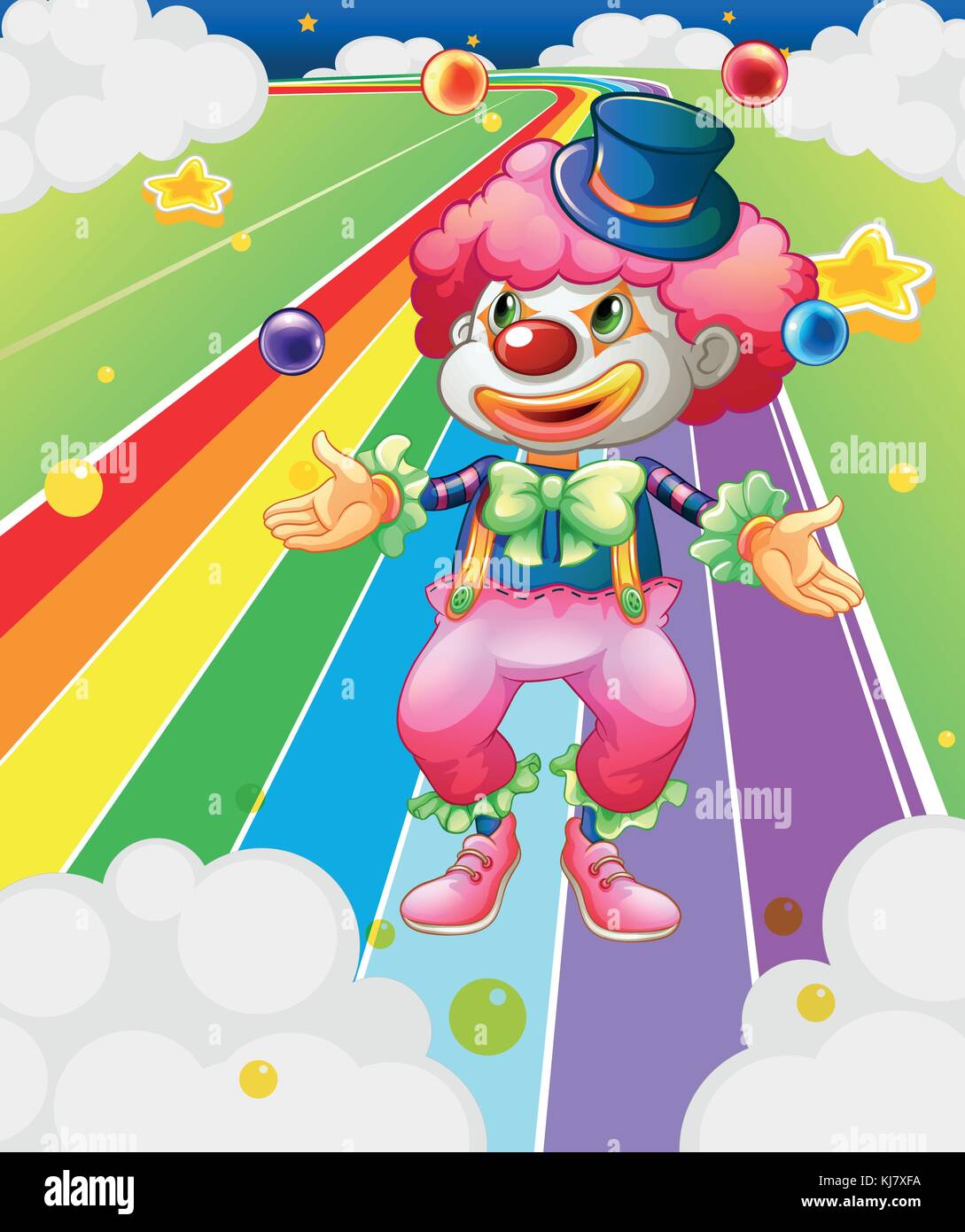 Abbildung: ein Clown jongliert mit den Kugeln Stock-Vektorgrafik - Alamy