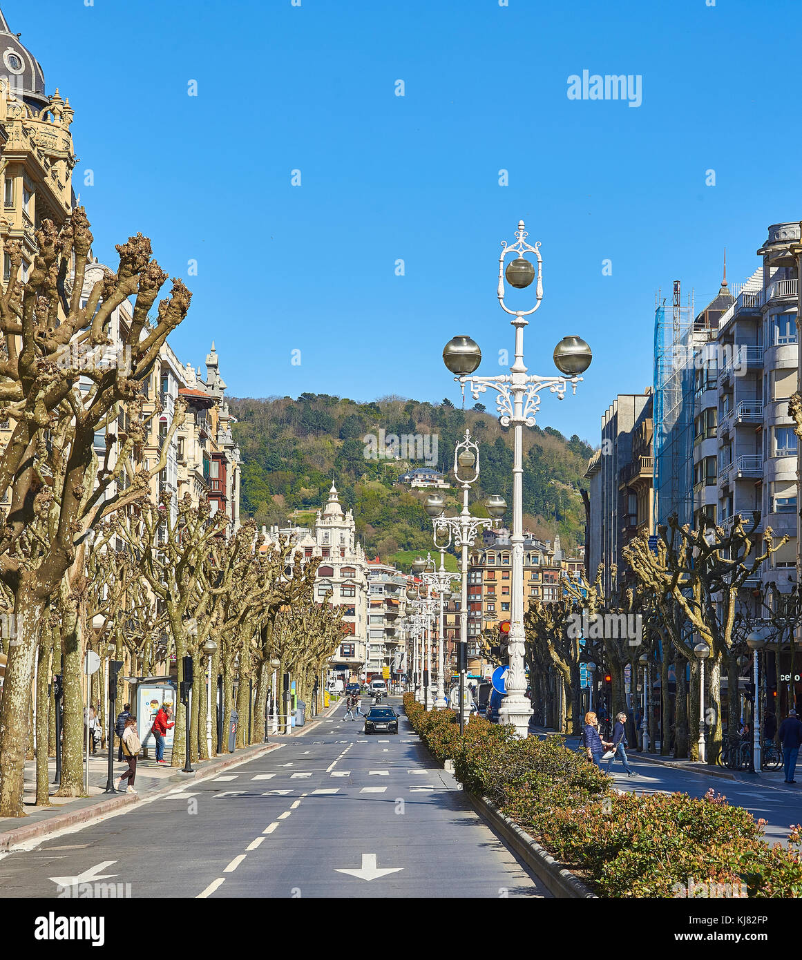 Die Avenida de la libertad Avenue in San Sebastian. Baskenland guipuzcoa. San Sebastian (Donostia), Spanien Stockfoto