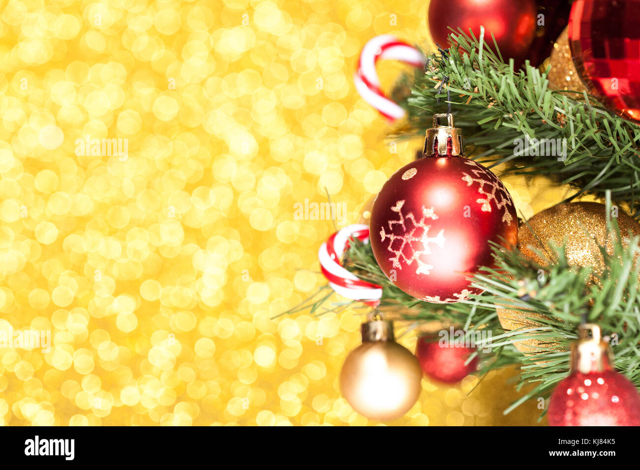 Goldgrund Weihnachten Stockfoto
