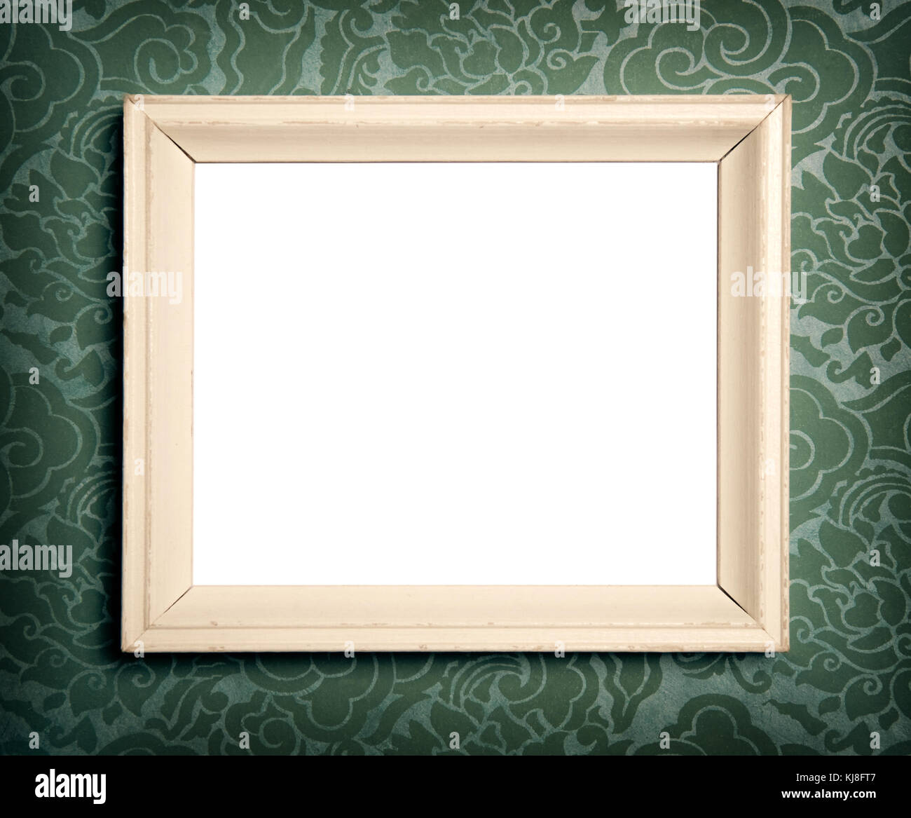 Eine alte Bilderrahmen auf Vintage Wallpaper Stockfotografie - Alamy
