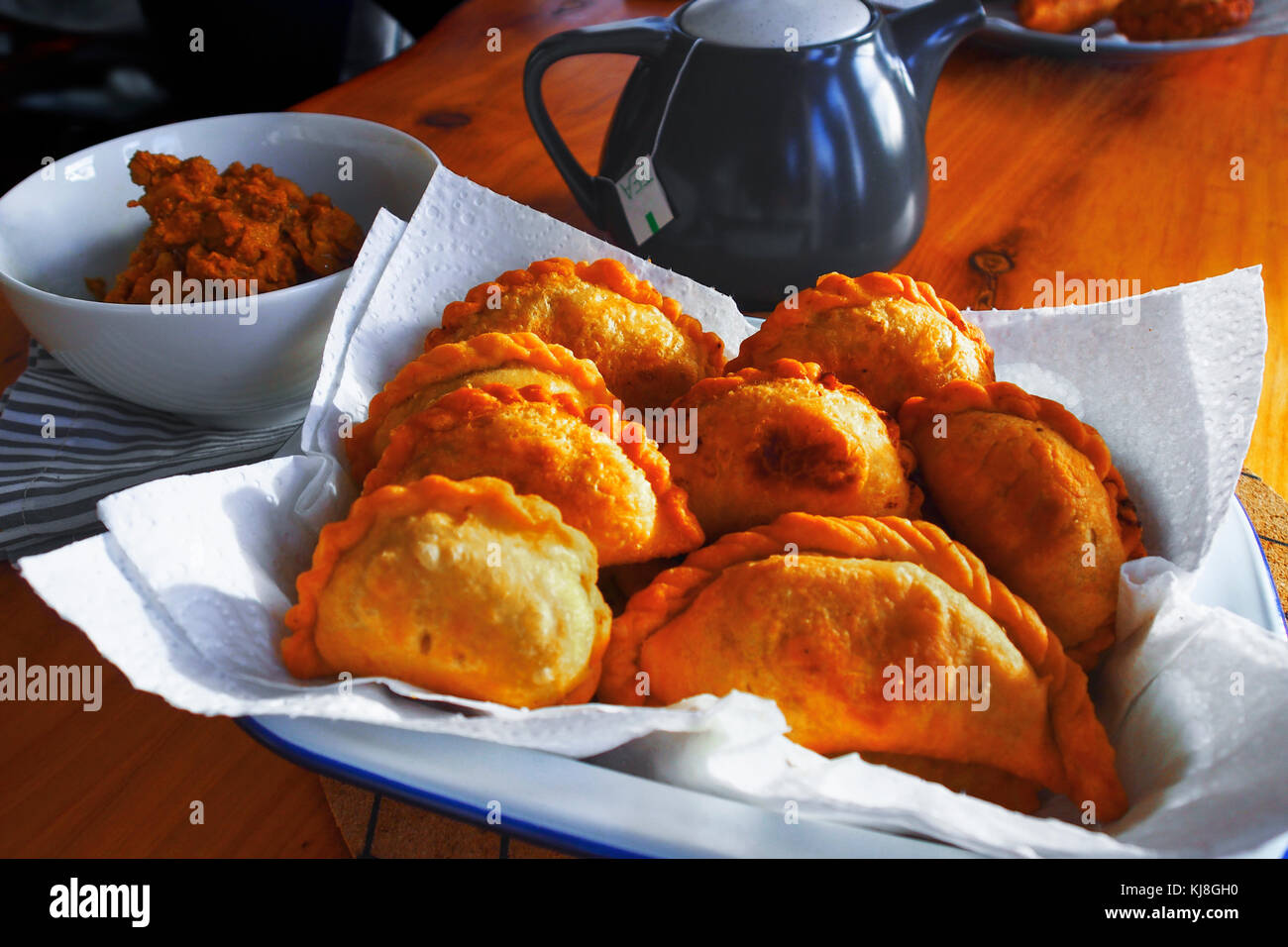 Knusprigen hausgemachten curry Puffs Stockfoto
