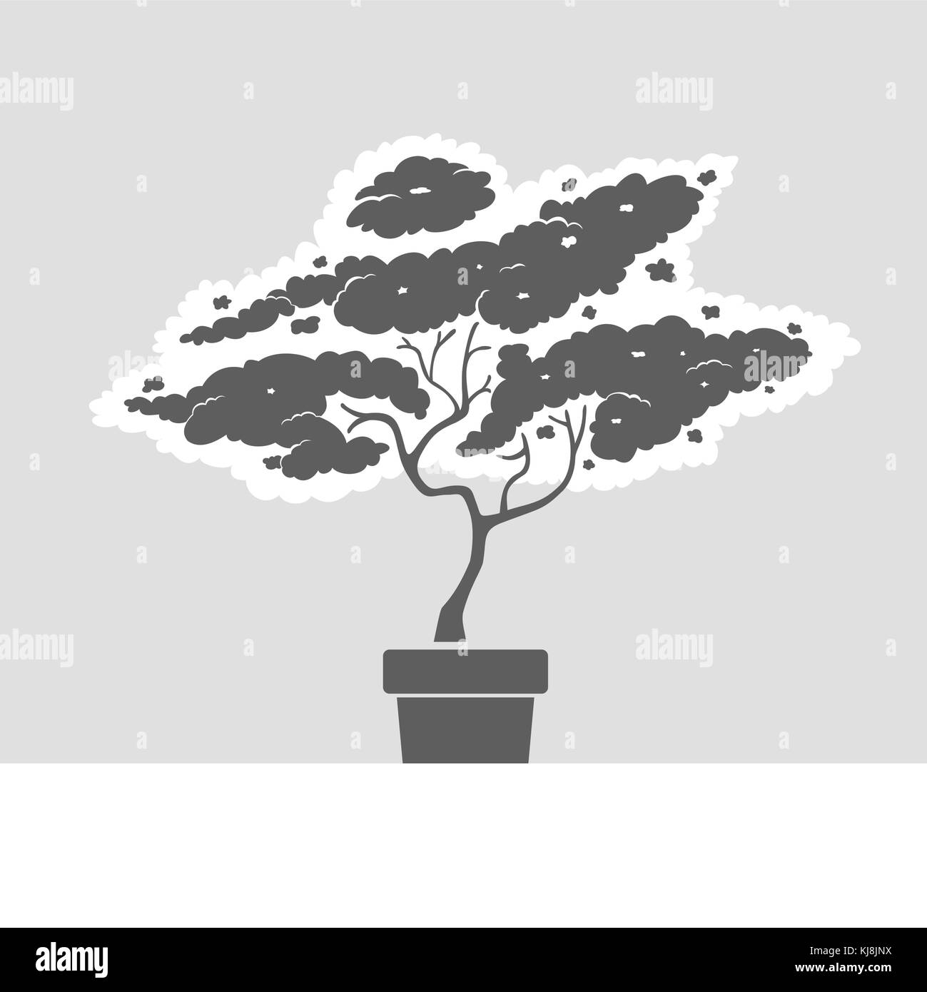 Silhouette Schablone Baum Stock Vektor