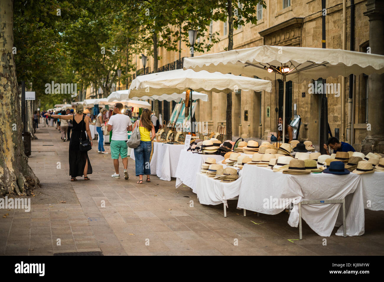 Cours Mirabeau, Aix-en-Provence, Provence, Frankreich, Aurope. Stockfoto