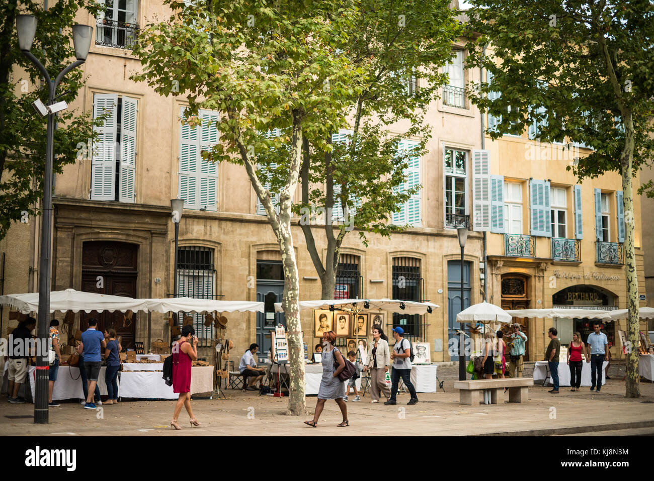 Cours Mirabeau, Aix-en-Provence, Provence, Frankreich, Aurope. Stockfoto