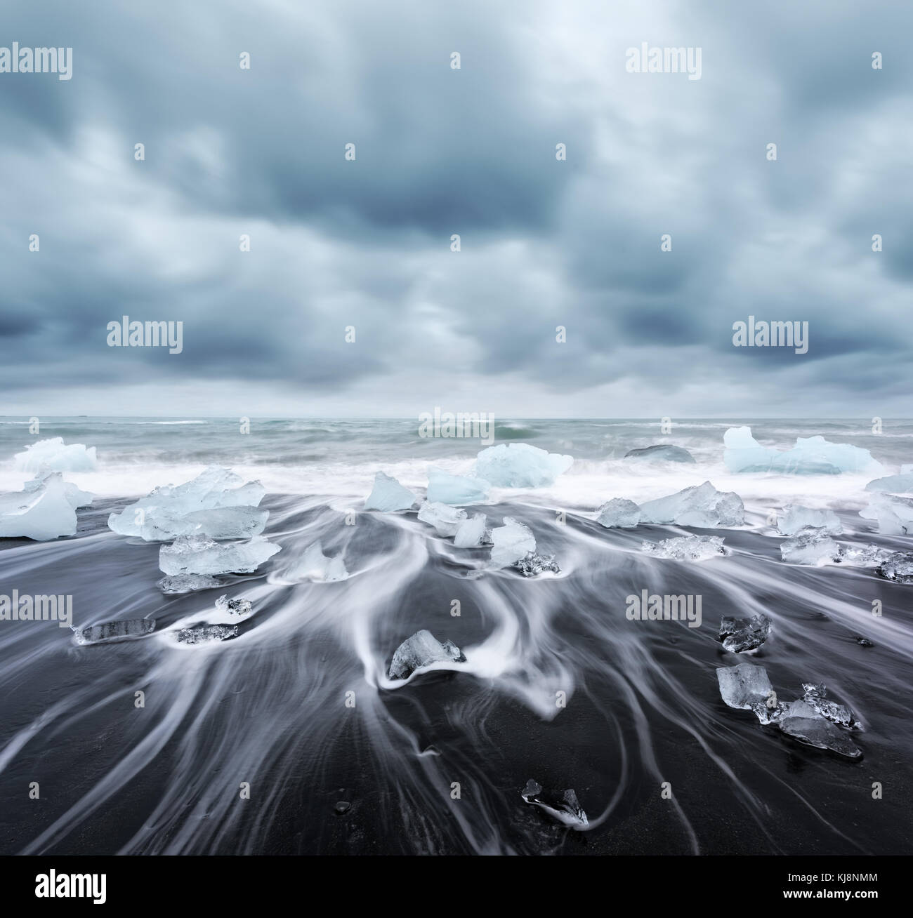 Eisberg Stücke auf Diamond Beach Stockfoto