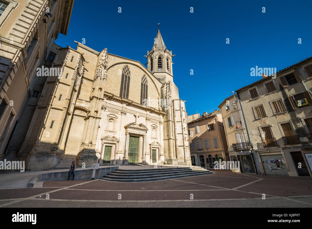 Äußere des Saint-Siffrein Kathedrale im Carpentras, Provence, Frankreich, Europa. Stockfoto