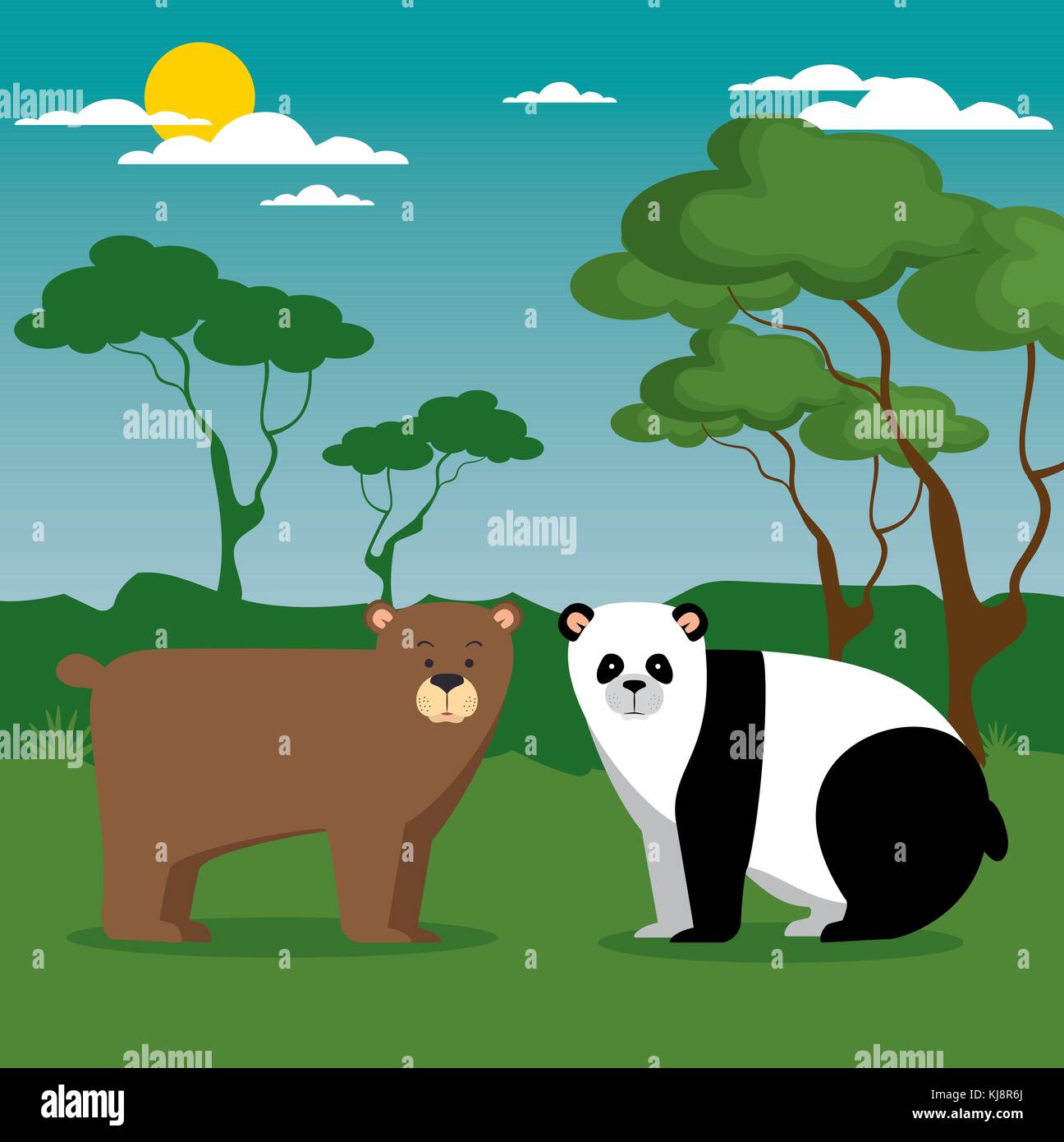 Wild animal Cartoon Stock Vektor