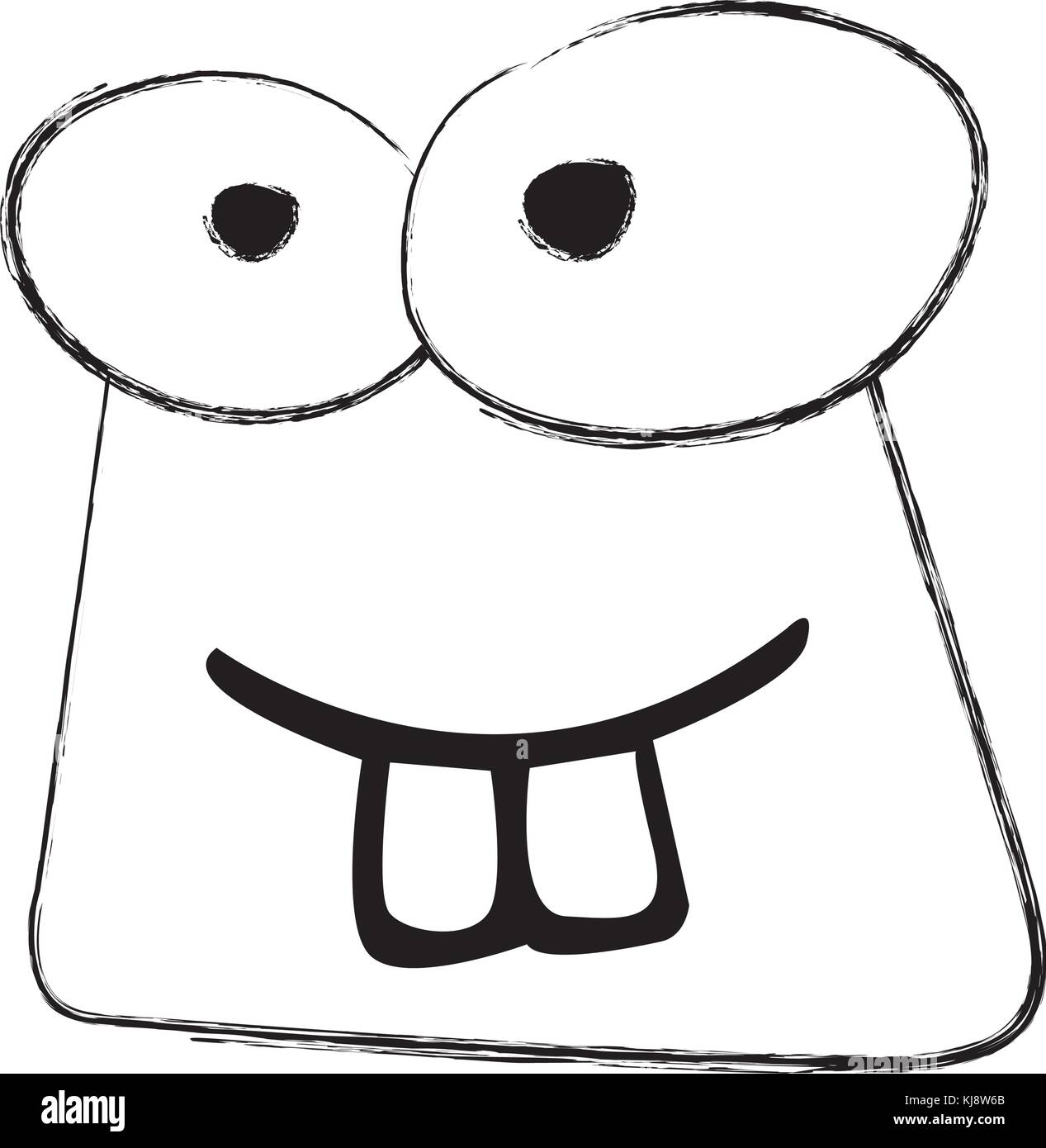 Skizze zeichnen Lustige kröte Gesicht Stock-Vektorgrafik - Alamy