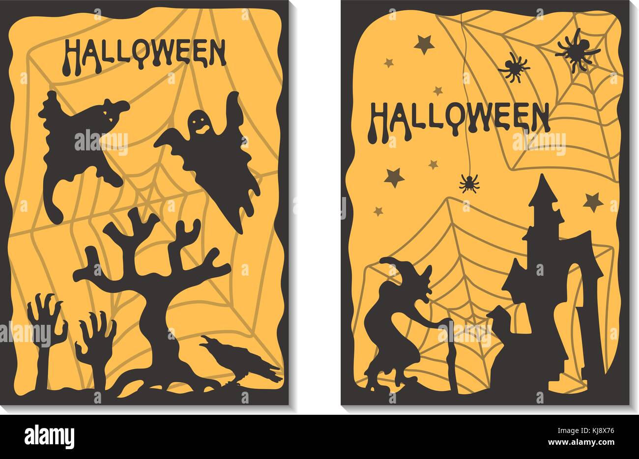 Halloween Karten. Vector Illustration Stock Vektor