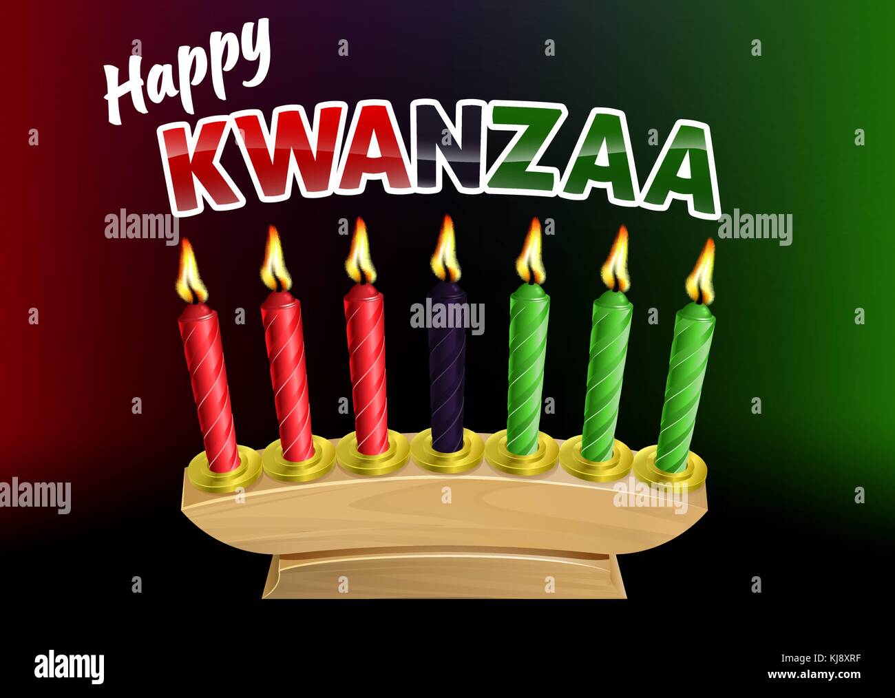 Happy Kwanzaa Kerzen Design Stock Vektor