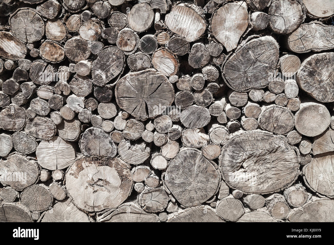 Stapel der alten Holz Keile, Hintergrund Foto Textur Stockfoto
