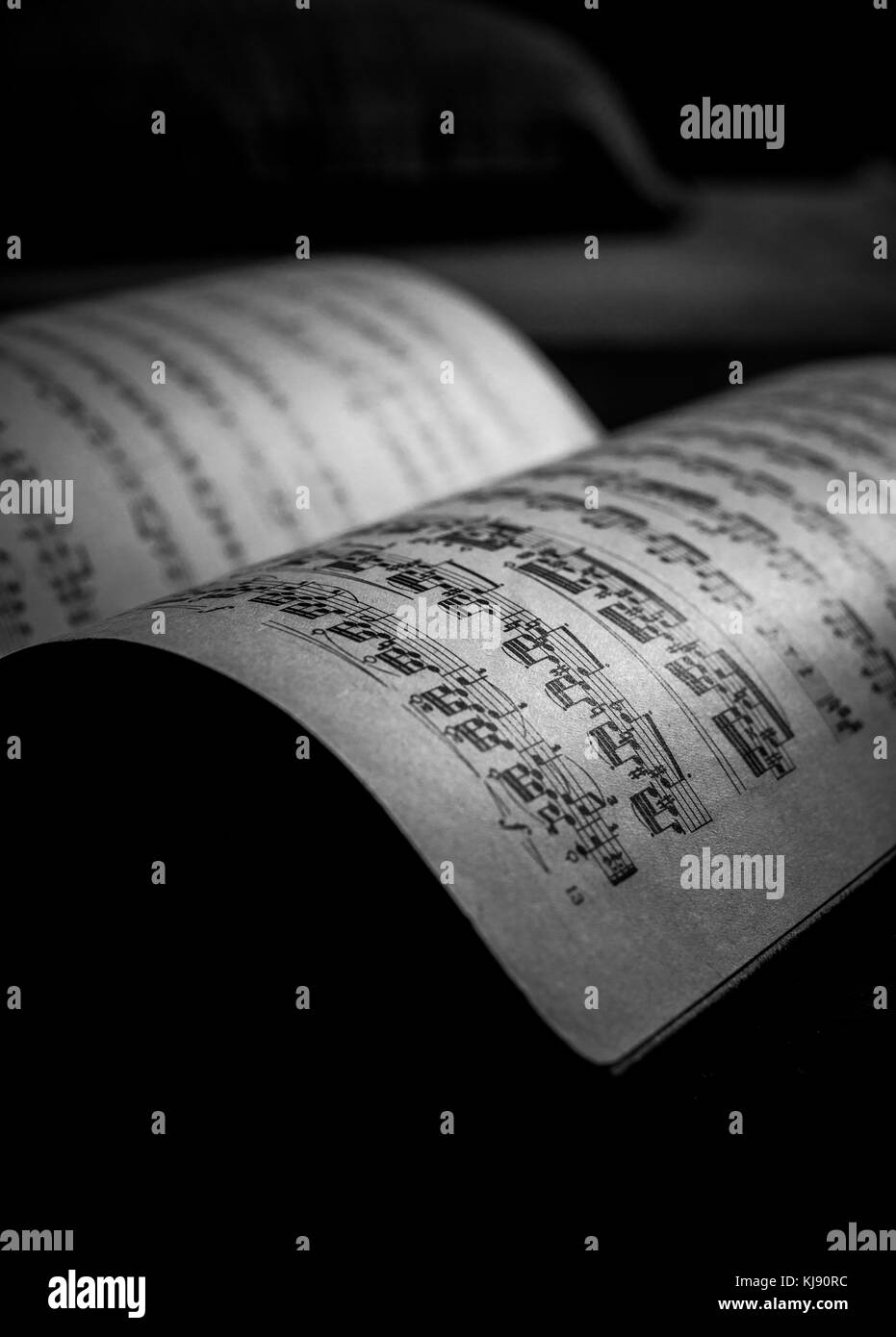 Musiknotation Buch. Seite mit Musik Noten. vinatge Seiten Stockfoto