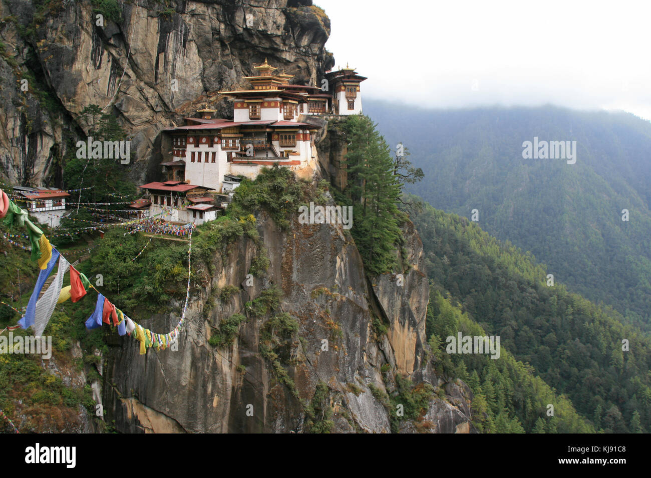 Ein buddhismus-Tempel (Tiger's Nest - Taktshang) geschlossen, um Paro (Bhutan). Stockfoto