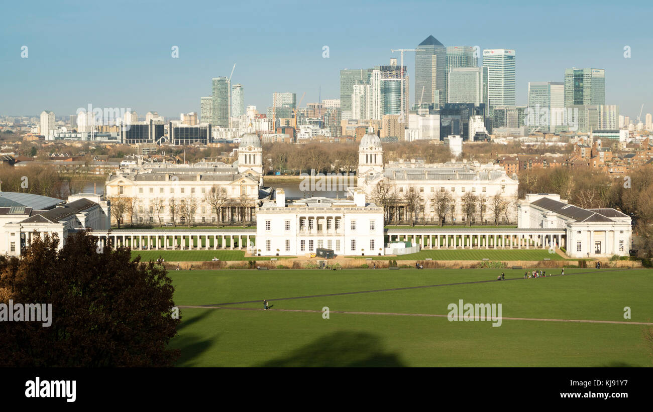 National Maritime Museum neben der themse in Greenwich, East London. Stockfoto