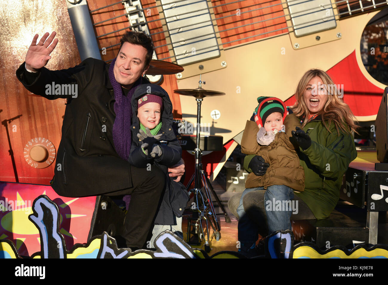 New York, USA. November 2017. Jimmy Fallon reitet in der 91. Annual Macy's Thanksgiving Day Parade am 23. November 2017 in New York City. Credit: Erik Pendzich/Alamy Live News Stockfoto