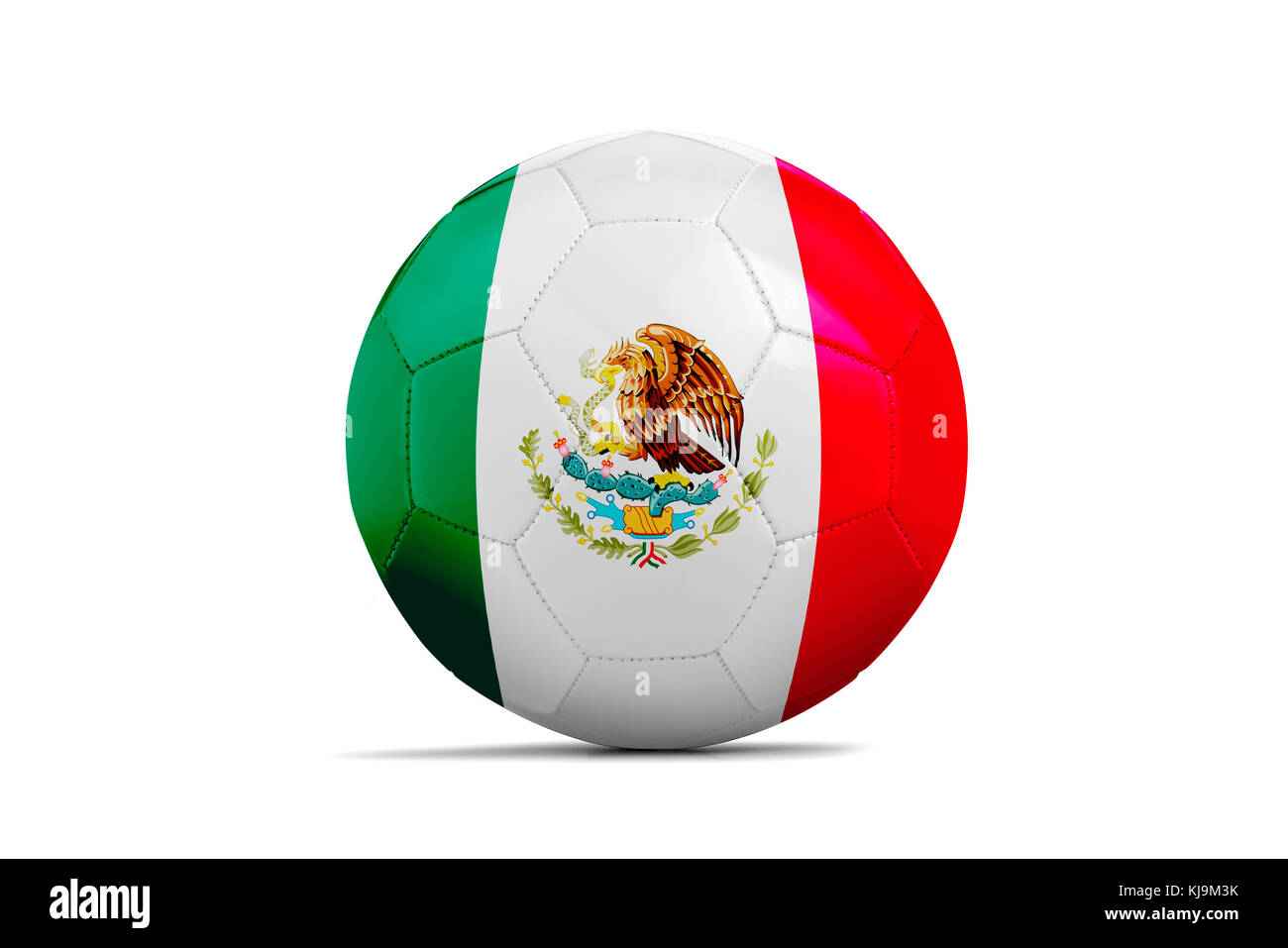 Fußball mit Team Flagge isoliert, Russland 2018. Mexiko Stockfoto