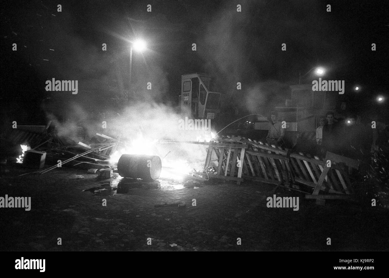 Philippe Gras/Le Pictorium - Mai 1968 - 1968 - Frankreich/Ile-de-France (Region) / Paris-Barrikaden in Brand. Stockfoto