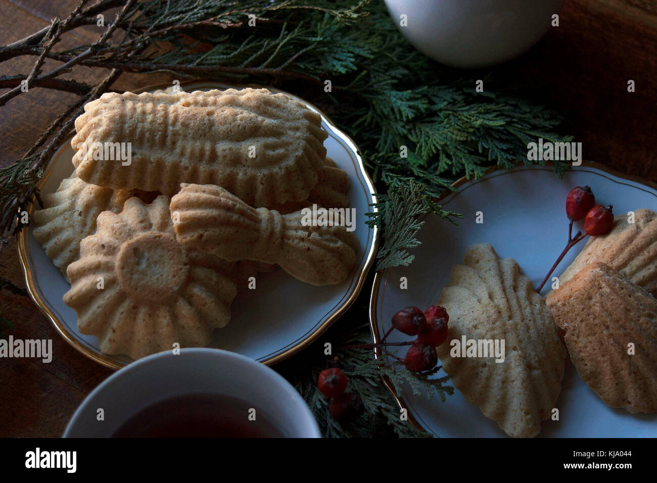 Honig Kuchen auf Platten Stockfoto