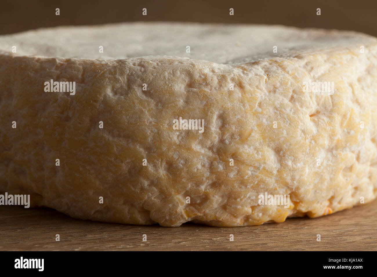 Reblochon de Savoie Käse aus roher Kuhmilch Nahaufnahme Stockfoto
