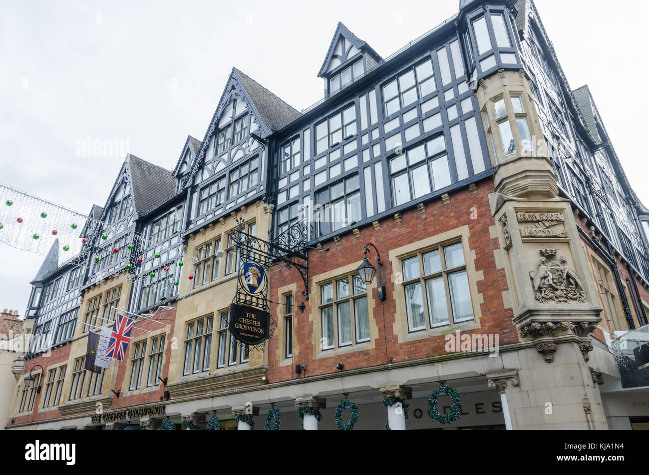 Die Chester Grosvenor Hotel in Eastgate Street, Chester, Großbritannien Stockfoto