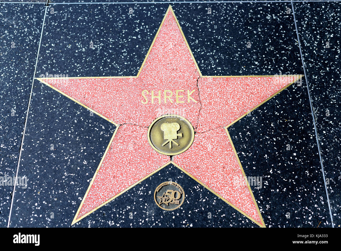 HOLLYWOOD, CA - DEZEMBER 06: Shrek-Star auf dem Hollywood Walk of Fame in Hollywood, Kalifornien am 6. Dezember 2016. Stockfoto