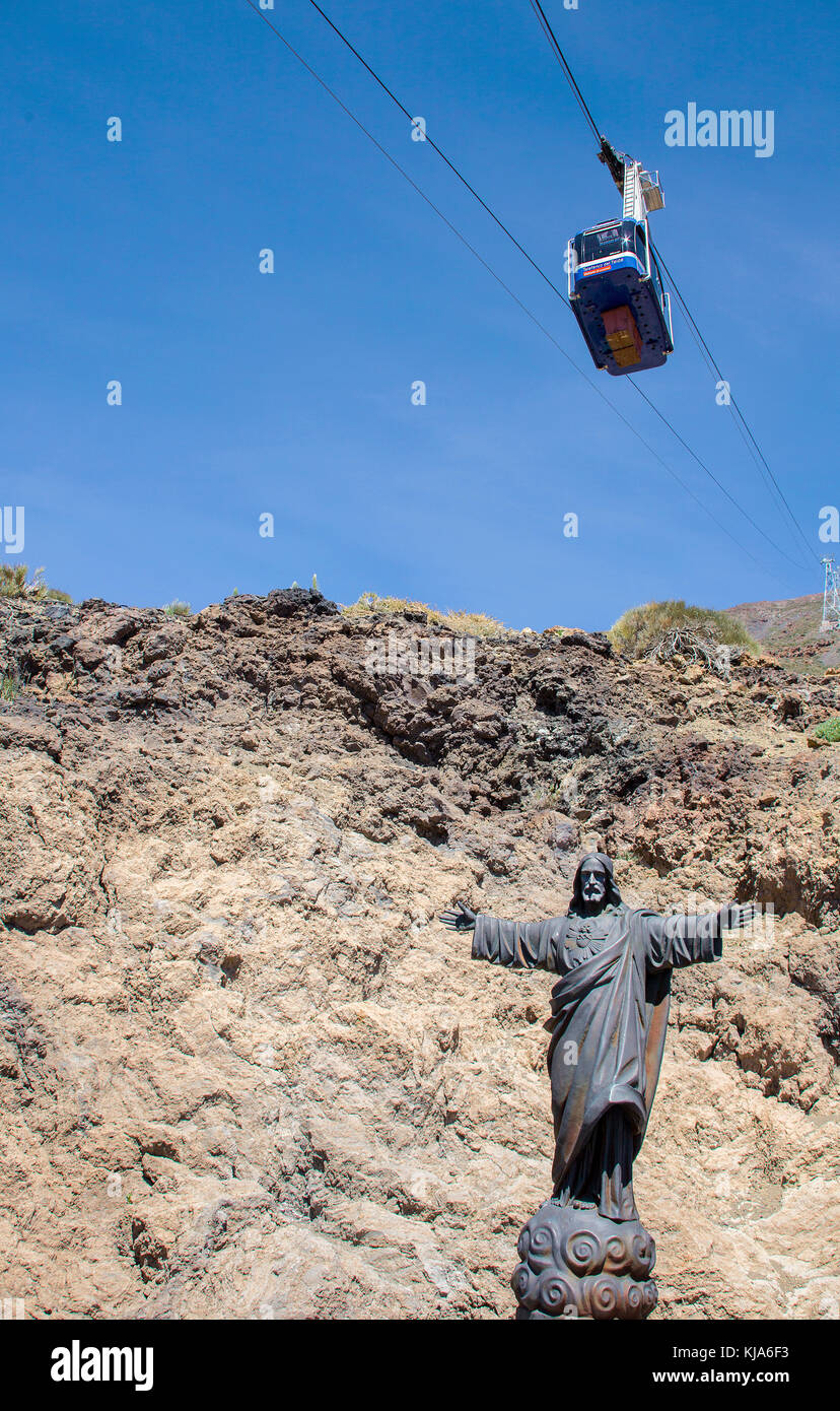 Teide - abendstein (teleferico de Teide), mit der Seilbahn auf den Teide, Teneriffa, Kanarische Inseln, Spanien Stockfoto