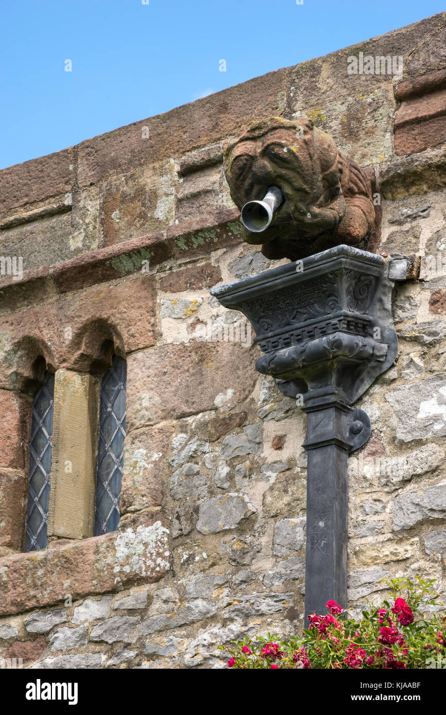 Gargoyle auf der St. Gile Kirche, Hartington, Derbyshire, England. Stockfoto