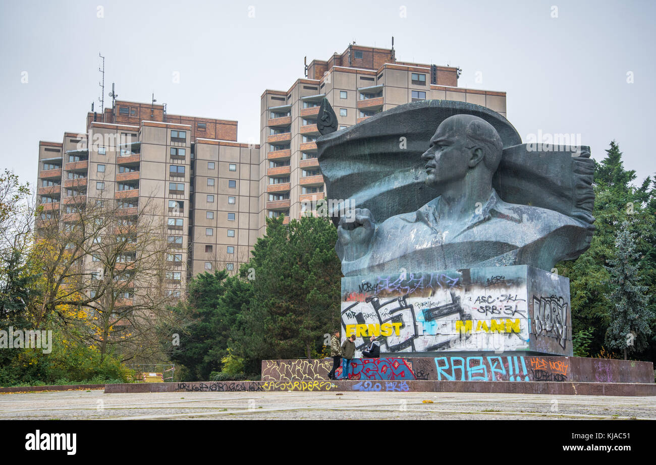 Der kommunistischen Ära Statue von Ernst Thalmann, Ost Berlin Stockfoto