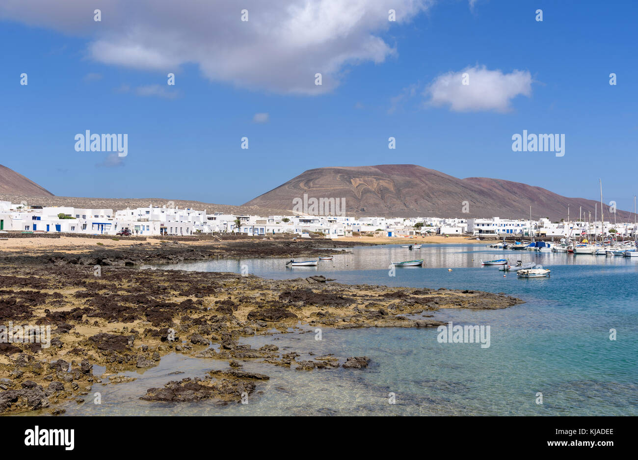 Caleta del Sebo auf der Insel La Graciosa, Kanarische Inseln, Spanien Stockfoto