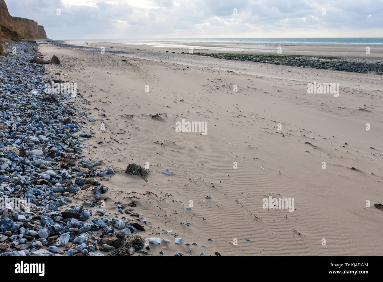 Einmal in den Nachrichten für Migration, die sich in Sangatte befinden, Pais de Calais ist eine ruhige französischen Küstenort mit Krieg Archäologie und gute Wassersport Strände. Stockfoto