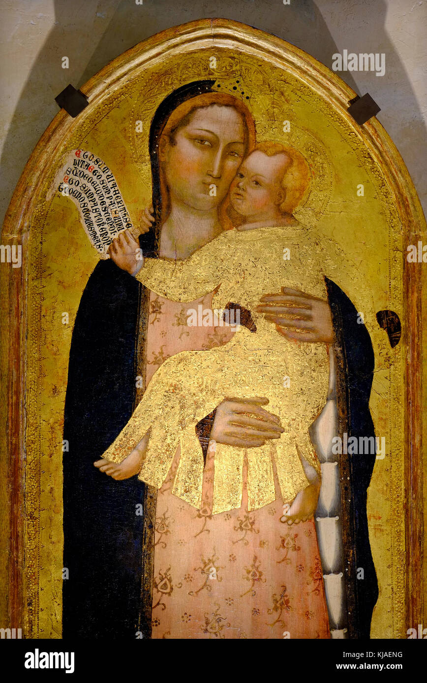 Madonna und Kind malen, der Kirche Santa Croce, Florenz, Italien Stockfoto