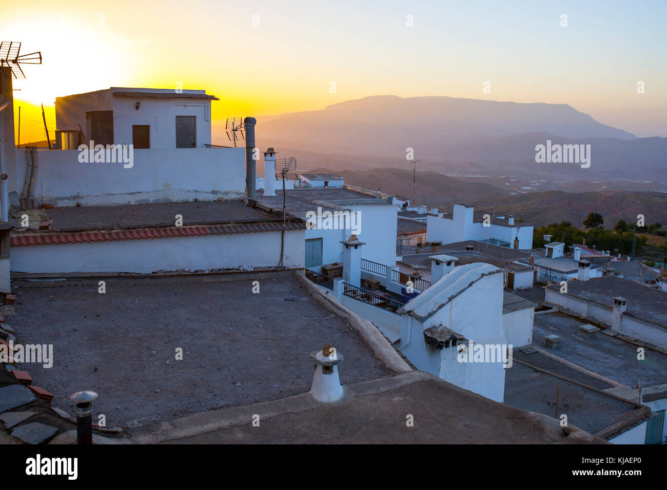 Yegen beim Aufstieg in den Alpujarras Bergen, Andalusien, Spanien. Es war die Heimat des Autors Gerald Brenan Stockfoto