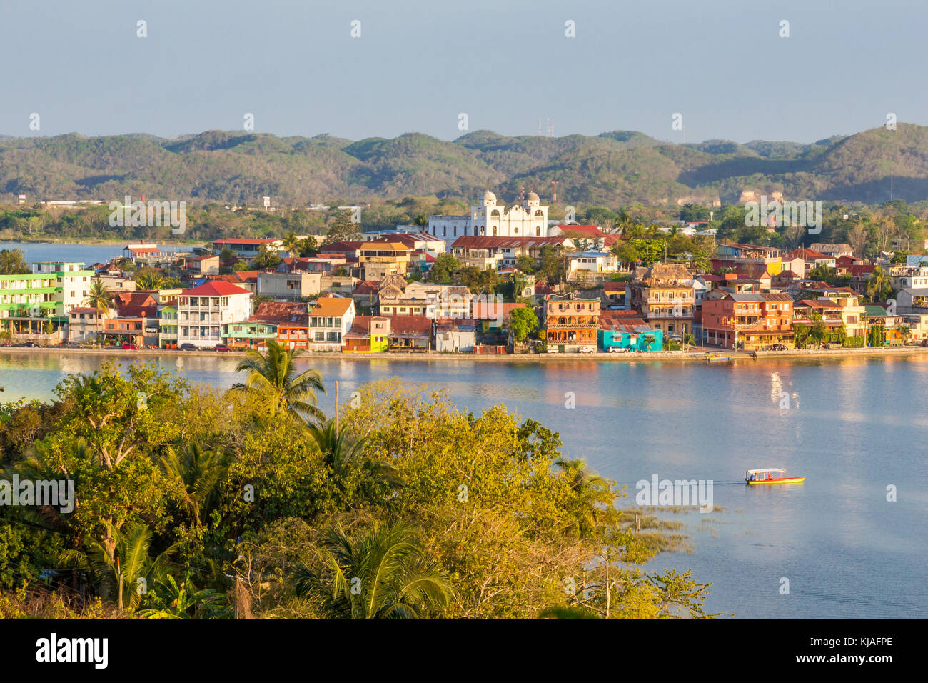 Blick von einem Aussichtspunkt aus Richtung Guatemala Stockfoto