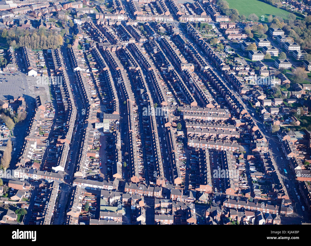 Terrace Housing, Castleford, West Yorkshire, Nordengland, Großbritannien Stockfoto