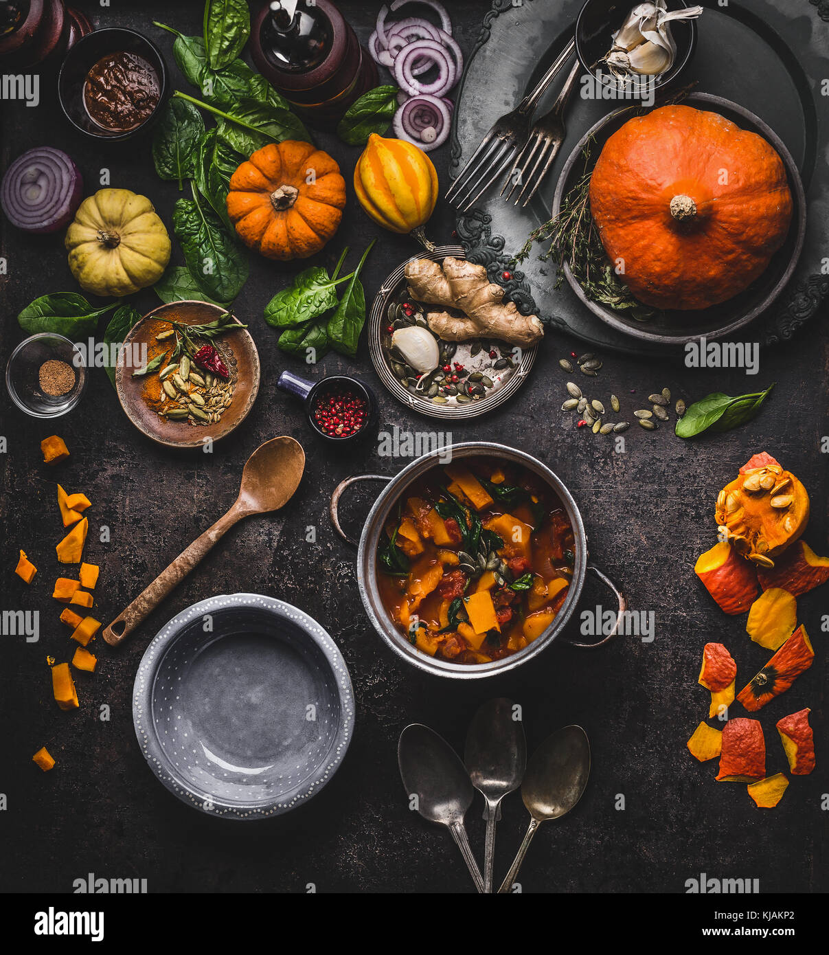 Herbst Und Winter Kochen Und Essen Mit Kürbis Gerichte - 