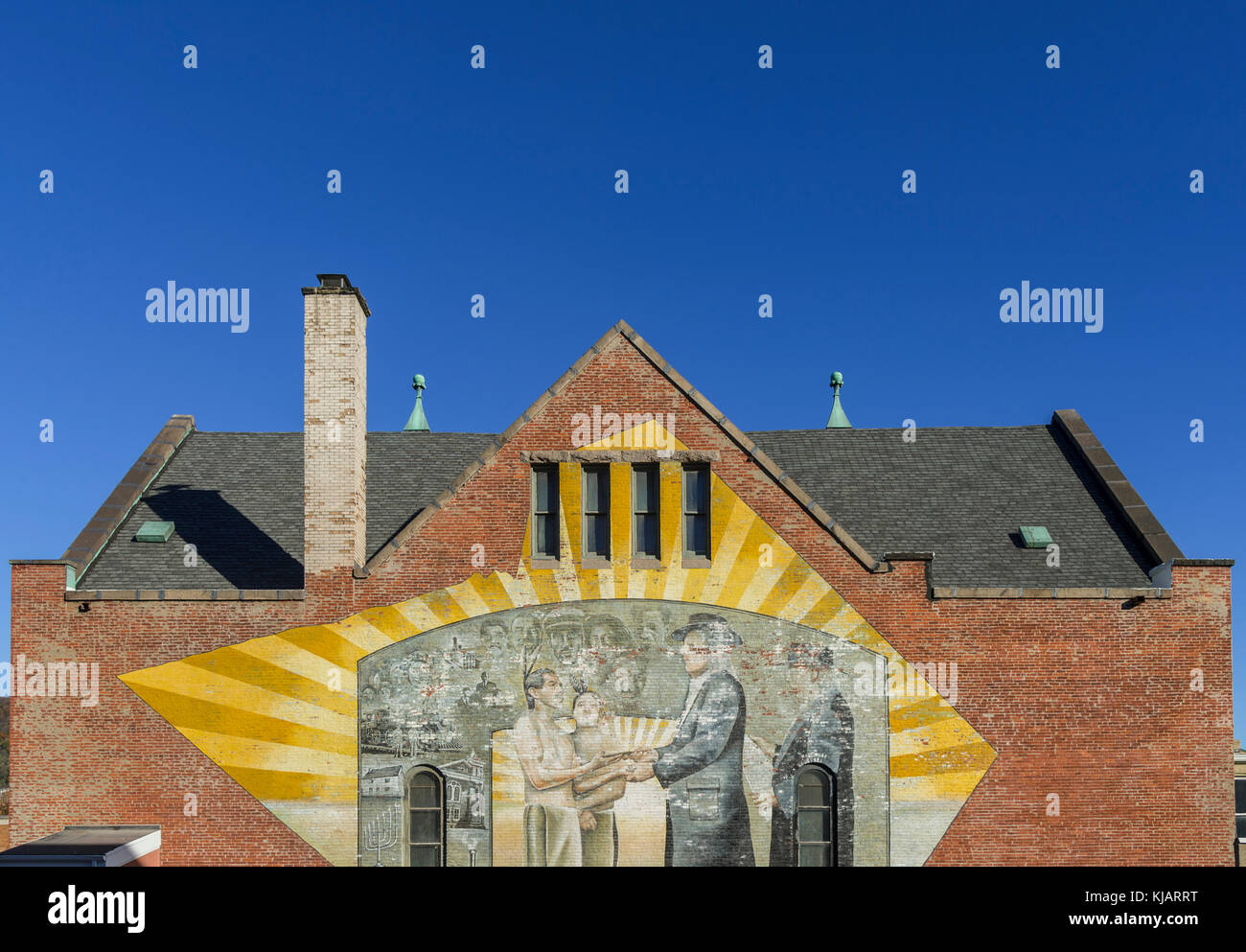 Außengemälde mit William Penn und Indianern, in PA USA Stockfoto