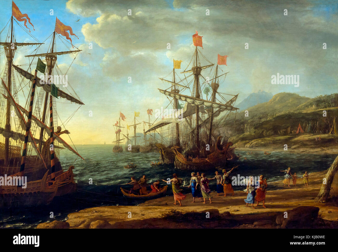 Die trojanischen Frauen, die ihre Flotte in Brand setzten, Claude Lorrain, um 1643, Metropolitan Museum of Art, Manhattan, New York City, USA, Nordamerika Stockfoto