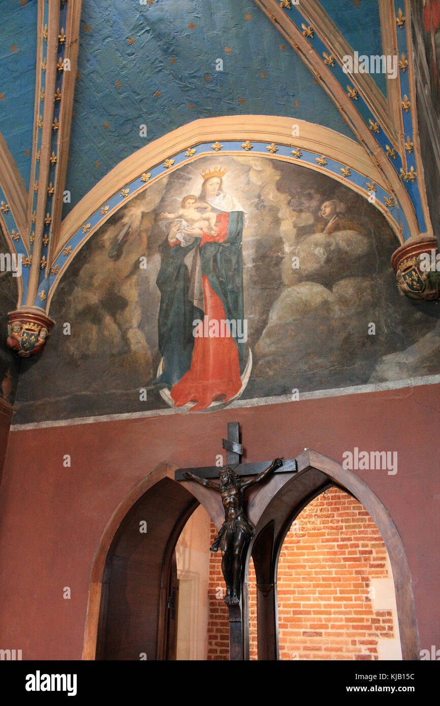 Clos Lucé, Amboise. Letztes Haus von Leonardo da Vinci. Das Oratorium der Anne de Bretagne. Stockfoto
